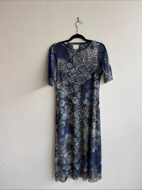 Jade Navy Paisley & Floral Midi Dress